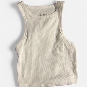 Wild Fable Off-White Ribbed Tank Top